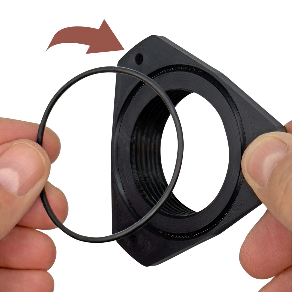 OilFox Pressure Adapter mit O-Ring in der Hand